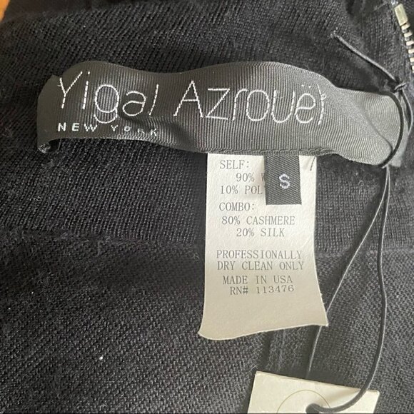 Yigal Azrouel New York Cashmere & Silk Asymmetrical Ruffle Dress  NWT, S - Picture 12 of 14
